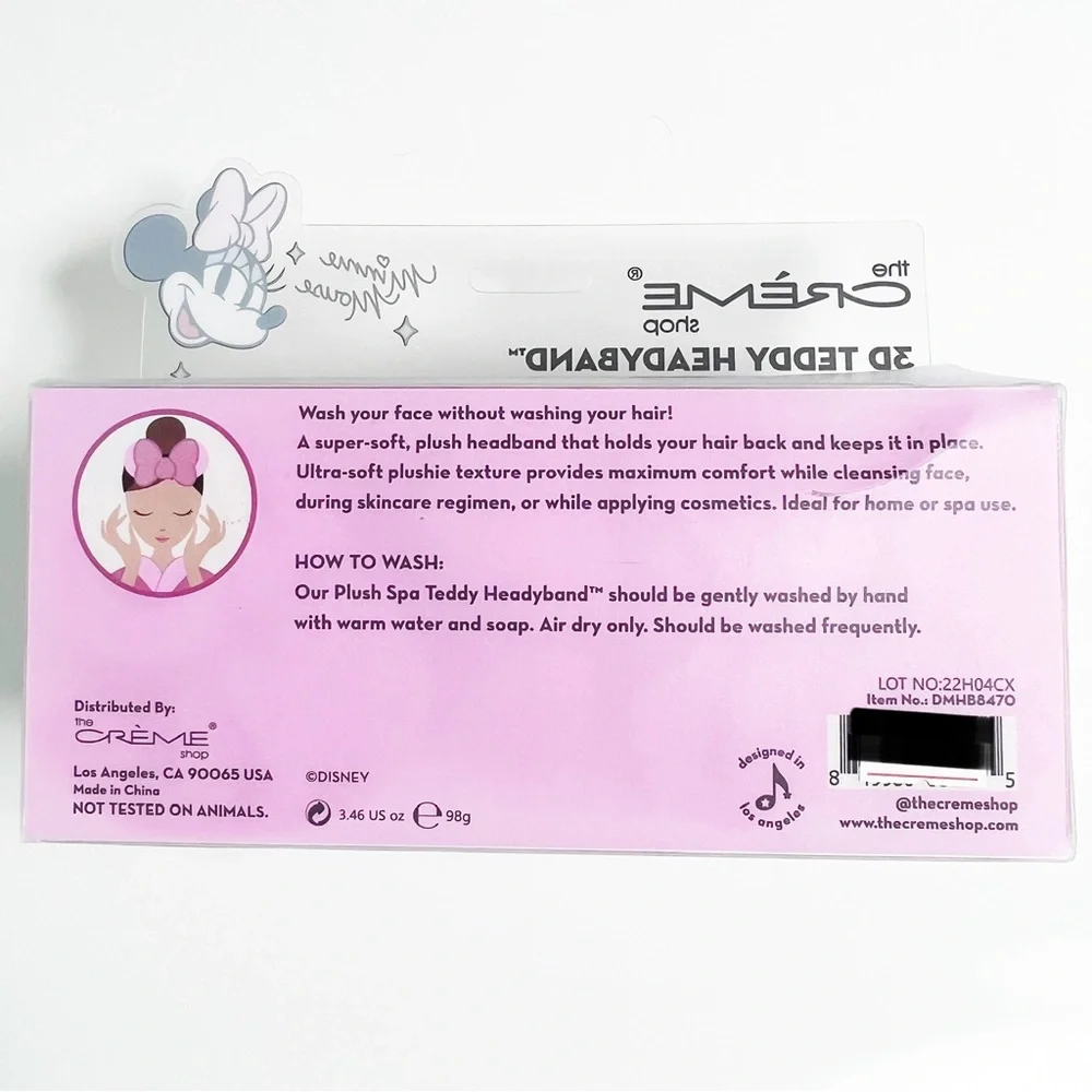 The Creme Shop x Minnie Mouse 3D Teddy Headband Sequin Plushie with Bow - Picture 4 of 4